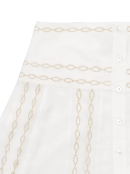 Fustă Fortela cu broderie alb