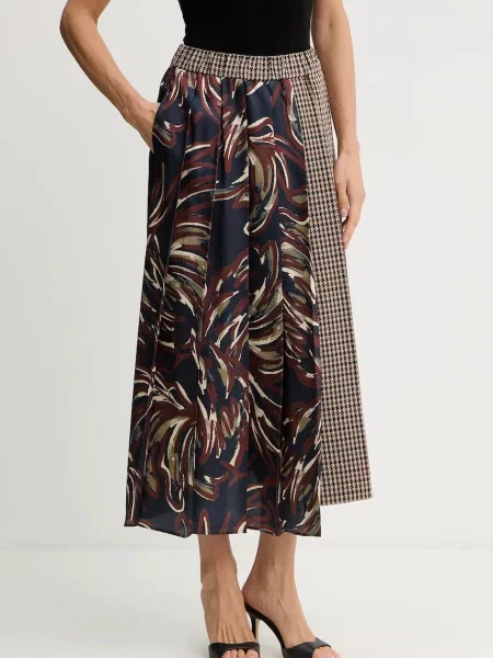 Weekend Max Mara fustă cu lână FANALE bleumarin midi evazati