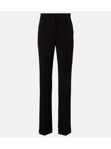 Pantaloni Max Mara cu talie înaltă din jerseu maro