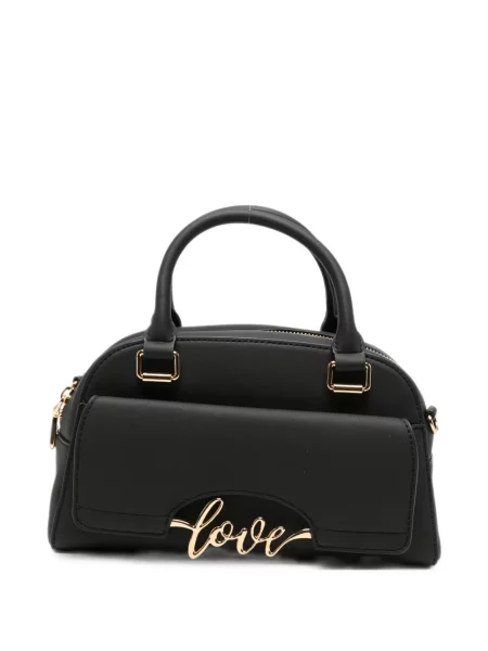 Geantă shopper Love Moschino cu autograf negru