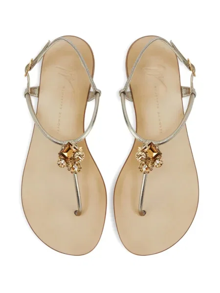 Sandale Giuseppe Zanotti din piele de cristal argintiu