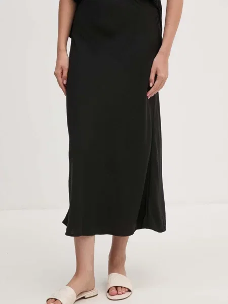 Fustă midi Dkny până la genunchi negru