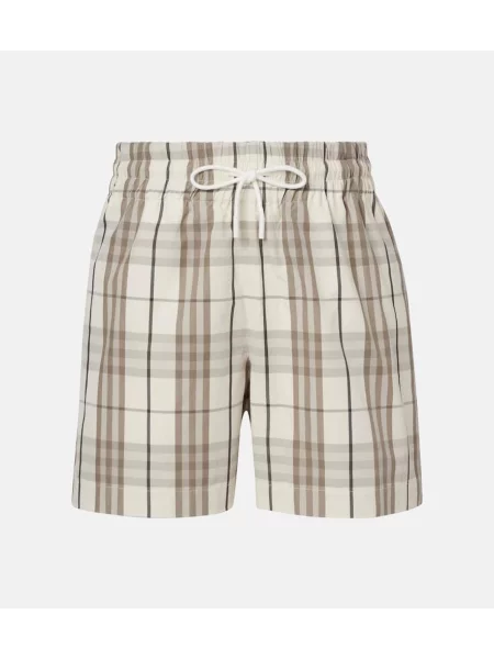 Pantaloni scurți Burberry în carouri bej