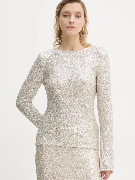 Bluza Bruuns Bazaar za žene srebrna bez uzorka