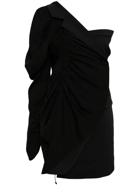 Mała sukienka mini Besfxxk asymetryczna garniturowa czarna
