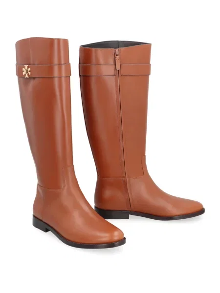 Kozaki Tory Burch skórzane brązowe