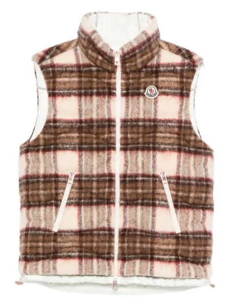 Кариран елек Moncler кафяво