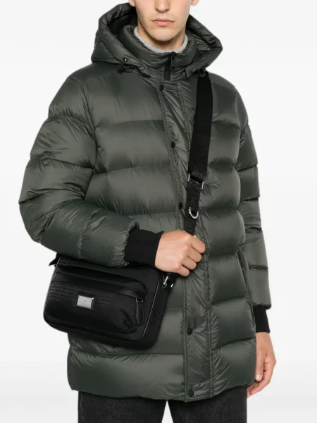 Crossbody torba Emporio Armani s autogramom crna