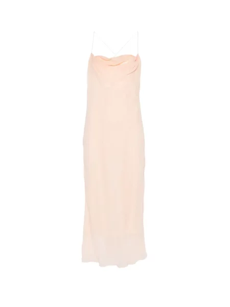 Rochie midi Mugler cu spatele deschis roz