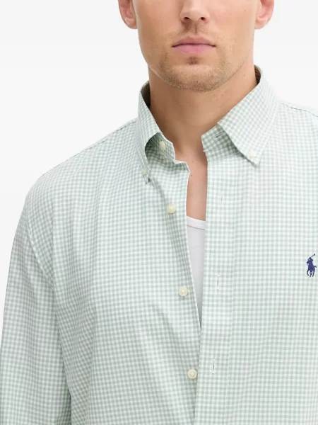 Șapcă Polo Ralph Lauren în carouri din țesătură twill cu imagine alb