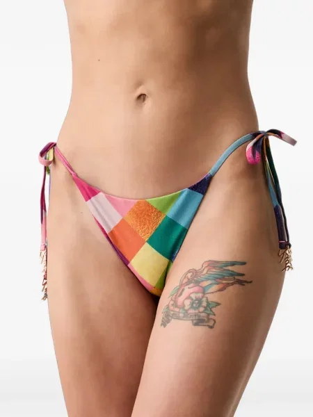 Bikini Kurt Geiger London în carouri cu imagine cu legături albastru