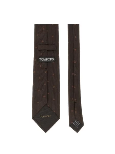 Krawat Tom Ford wiązany brązowy