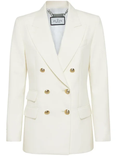 Sacou Philipp Plein de lână alb