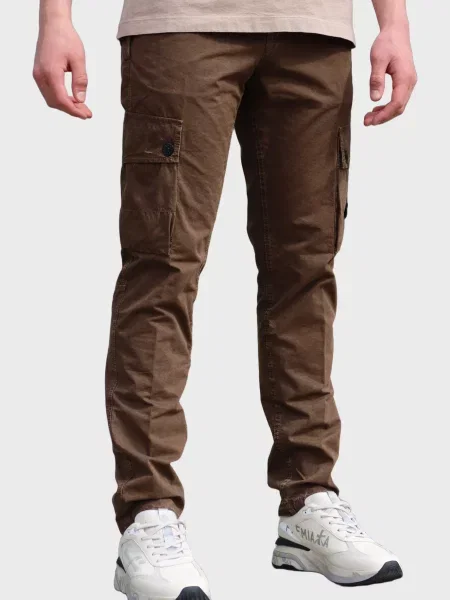 Брюки карго Stone Island с камнями коричневые