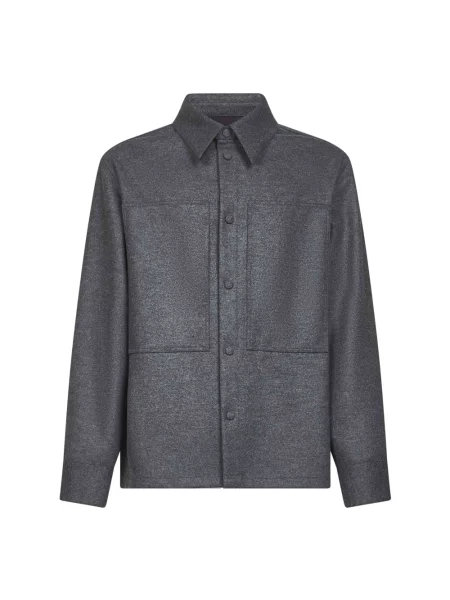 Koszula Jil Sander wełniana szara