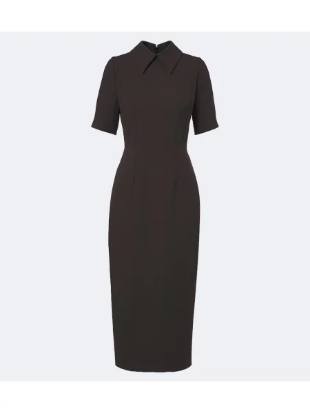 Rochie midi Emilia Wickstead de lână maro