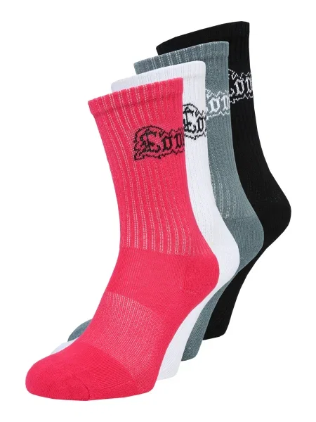 Mister Tee Șosete Love Hate gri grafit / fucsia / negru alb