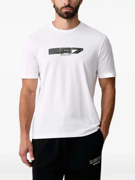 Tricou Ea7 Emporio Armani cu imagine alb