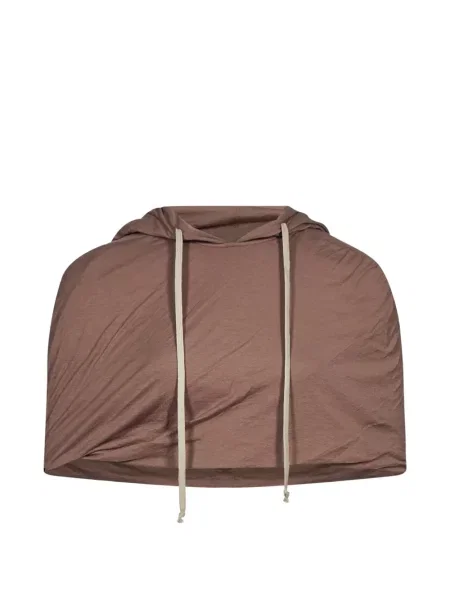 Decupat hanorac cu glugă Rick Owens Drkshdw drapat maro