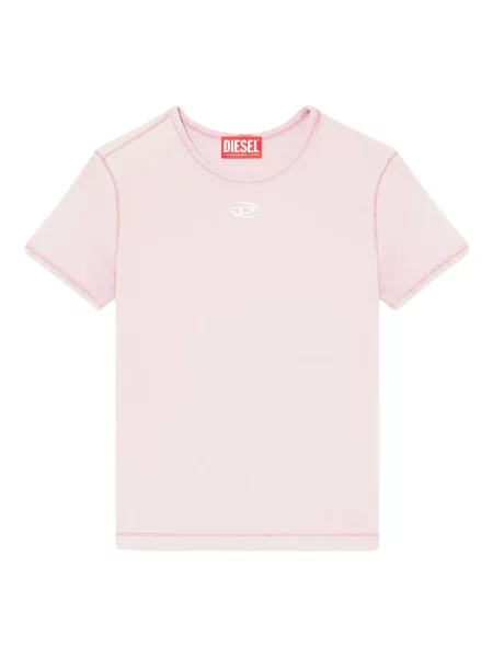 Tricou Diesel cu decolteu în U roz