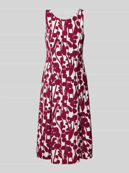 Sukienka koktajlowa o długości do kolan z okrągłym dekoltem Vera Mont bordowa