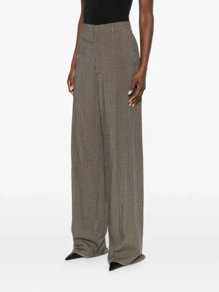 Pantaloni Balenciaga în carouri maro