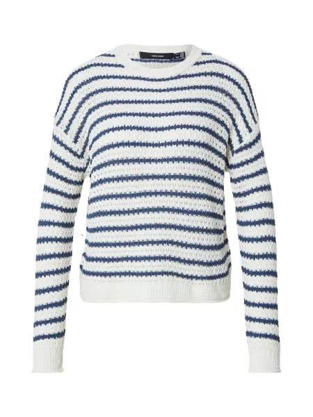 VERO MODA Sveter VMCHARLENE krémová / námornícka modrá