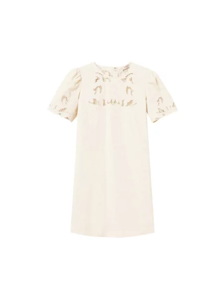 Lniana sukienka lniana Twinset beżowa