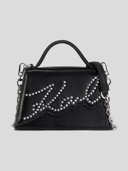 Kožená kabelka Karl Lagerfeld černá