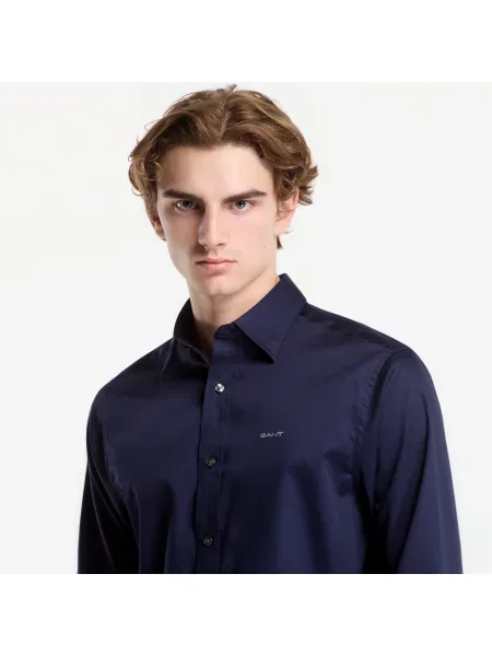 Πουκάμισο Gant Reg Sateen Shirt Evening Blue XL μπλε