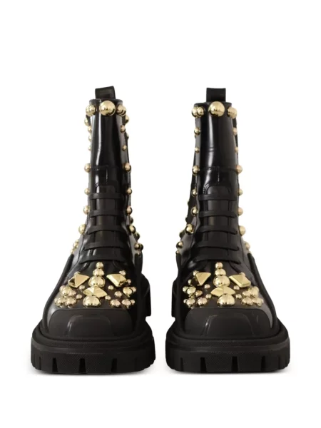 Botine Dolce & Gabbana din piele cu tepi negru