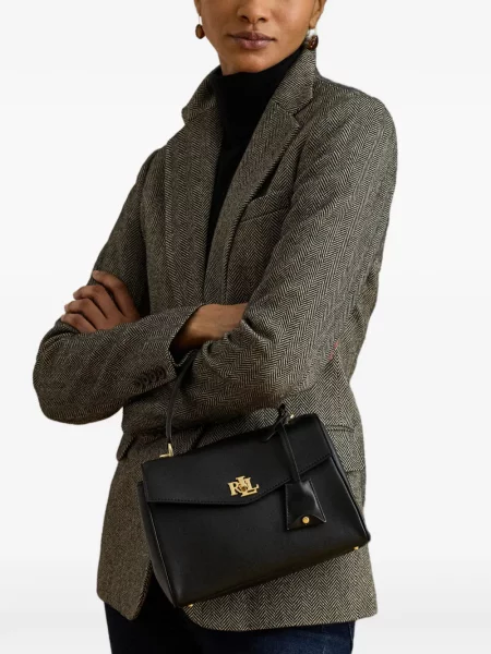 Kožená kabelka Lauren Ralph Lauren černá
