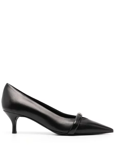 Pantofi cu toc Furla din piele cu autograf negru