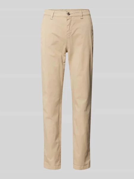Chinosy o skróconym kroju slim fit model ‘TURN UP’ Mac beżowe