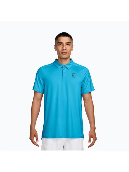 Tricou polo de tenis pentru bărbați Nike Court Dri-Fit Advantage baltic blue/black negru