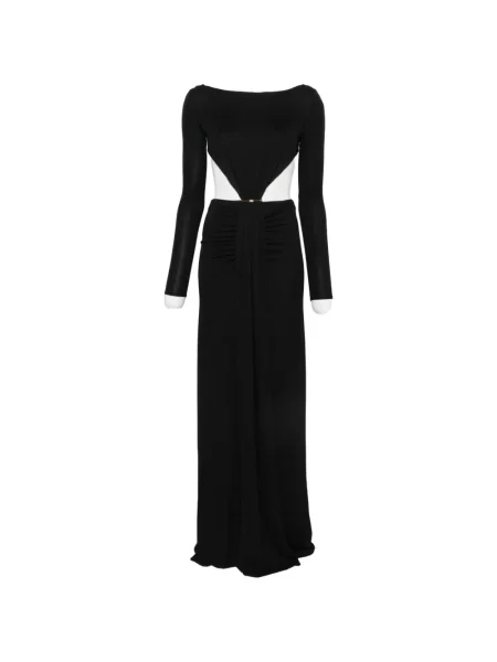 Rochie maxi Elisabetta Franchi cu volane negru