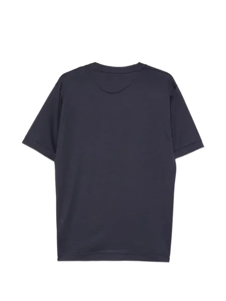 Tricou Eleventy cu broderie albastru