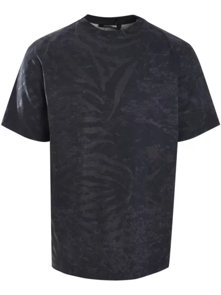 Tricou Roberto Cavalli cu model zebră negru