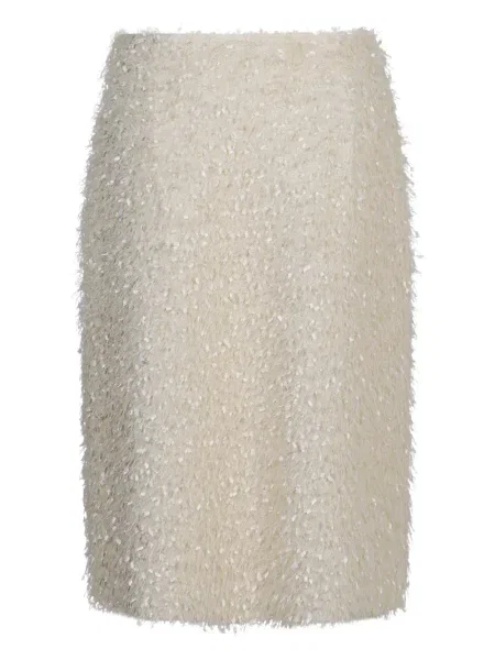 Fustă midi Vince cu franjuri până la genunchi