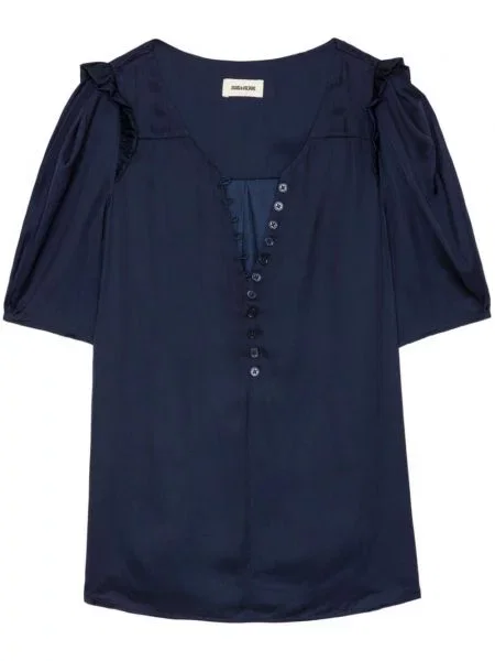 Top Zadig&voltaire din satin albastru