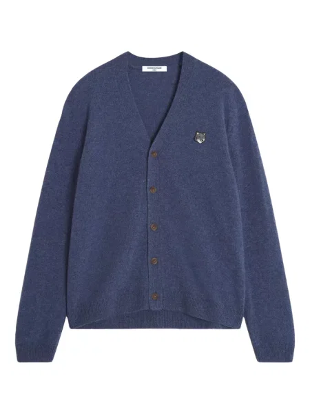 Cardigan Maison Kitsune de lână albastru