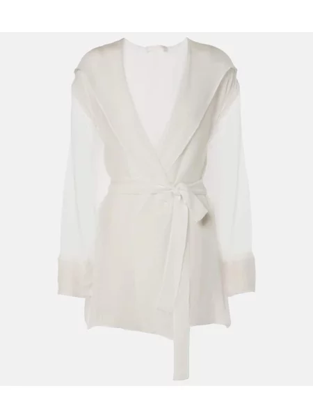 Geacă Max Mara de mătase alb