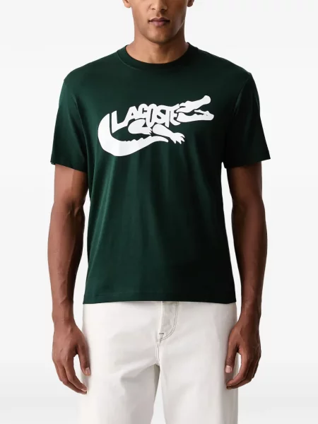 Scurt tricou Lacoste cu imagine verde