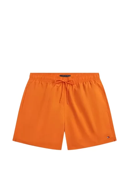 Slip de baie Tommy Hilfiger cu autograf cu cordon portocaliu