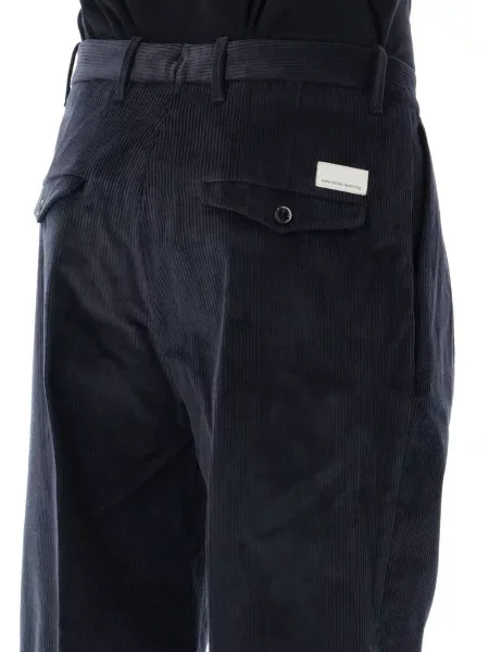 Pantaloni Nine In The Morning de catifea cord albastru