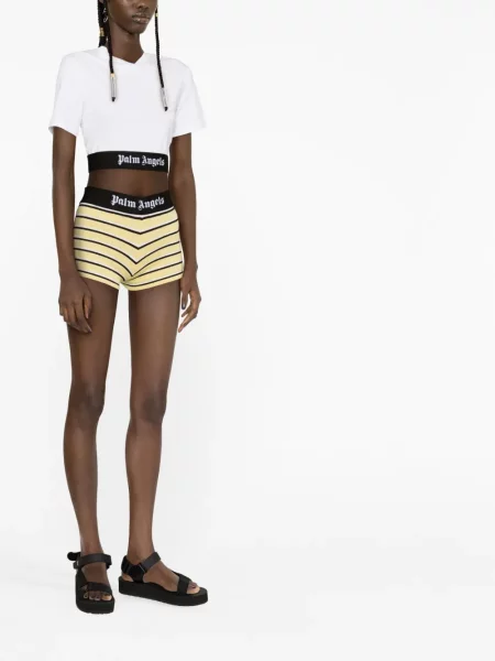 Pantaloni scurți Palm Angels cu autograf galben