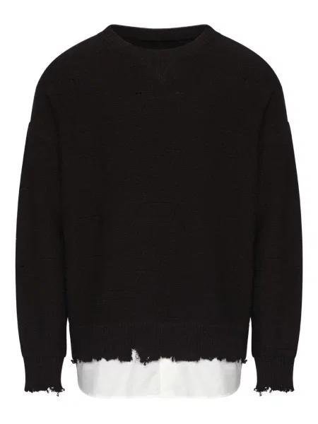 Pulover Mm6 Maison Margiela cu decolteu rotund negru