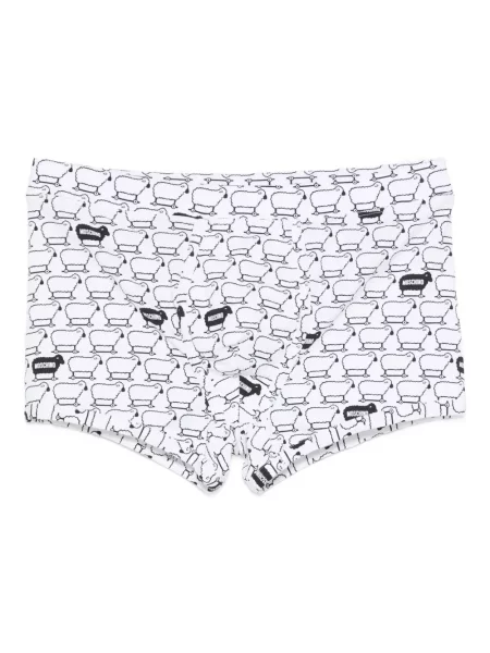 Slip de baie Moschino cu imagine alb