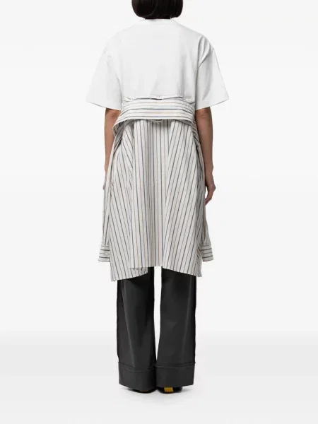 Tricou Maison Mihara Yasuhiro asimetric alb