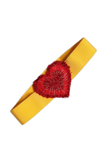 Cu centură curea Dolce & Gabbana cu motiv cu inimi galben